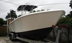 (LOCATION: Hialeah FL) This Contender 35 Tournament is big, fast, and ready to fish. She has a large open cockpit with fishing room fore and aft with all the amenities needed for successful fishing. Powered by twin 350-hp horsepower Yamahas she will get