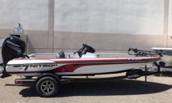**SUPER CLEAN USED BASS BOAT**
ONLY 12 HOURS ON THE MOTOR STILL UNDER WARRANTY UNTIL 7/22/2017. 2 LOWRANCE ELITE 7 COLOR GPS FISHFINDERS, NITRO CUSTOM BOAT COVER, REMOVABLE PORT CONSOLE, 24 VOLT TM AND A&nbsp; SPARE TIRE,
&nbsp;
From stem to stern, the