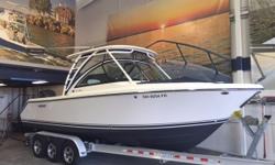 The 265 Dual Console is Pursuit's most popular model! This Certified Trade comes with a 30 day OR 30 engine hour warranty and has transferable Yamaha & Pursuit Warranties remaining.&nbsp;
Power Steering
Barrier Coat & Bottom Paint
Garmin Electronics
Auto