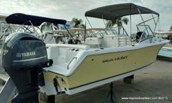 2014 Sea Hunt 234 LE Escape w/Yamaha F250XCA Four Stroke Outboard Motor. Equipped with: Yamaha Extended Service through 10/31/2019, yellow hull color, deluxe helm seat, porta-potti, trim tabs, Garmin ECHOmap 70s, Bimini top, 100 hour service just