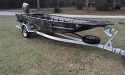 2014 War Eagle 648 LDV
1996 Suzuki DT25C (Rebuilt 2 years ago)
2014 Trailer Included
Location: Bluffton, SC
This single owner duck hunting 16' War Eagle 648 LDV hails with a very desirable DT25C Suzuki motor with electric jack plate for shallow water