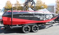 The Super Air Nautique G23 is turning heads on and off the water. Nicely loaded with the 550 HP engine. This boat has 174.4 hours, led cupholders, underwater lights, 4 towers speakers, seat warmers, heater, bimini, travel cover, tower surf light facing
