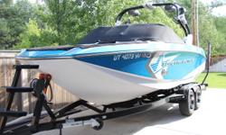 END OF SEASON SALE!
This 2015 Super Air Nautique G23 in nicely loaded for a great day/week on the water. This beauty is powered by the PCM XR550 with 60 hours and counting. It also has snap covers, bimini, heater, bow filler, bow arm rests, pocket air dam
