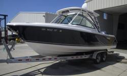 Traded in on a new Pursuit, this 265 Dual Console has been very lightly used! Only 24 Hours on the 350hp Yamaha! There is still remaining Yamaha and Pursuit Warranties available on top of our 30 day or 30 engine hour warranty. You won't want to miss out