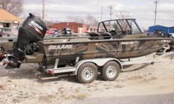 2015 Sea Ark Pro Cat 200 on a Marine Master galvanized, tandem trailer with disc brakes. The boat has upgrades that include Gator Hide liner, rear floatation pods with ss ladder, a Lawrence Elite 5 w/Chirp, Motorguide 80# Xi5 and an on board charger. The