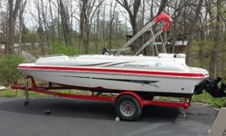 Family deck boat. The SUV of boats! Trades considered. CANVAS MOORING COVER DECK SKI TOW ELECTRICAL 12 VOLT SYSTEM BATTERY ELECTRONICS AM/FM STEREO W/BLUETOOTH DEPTH FINDER MECHANICAL BILGE BLOWER BILGE PUMP COCKPIT CONTROLS HOUR METER HYDRAULIC STEERING