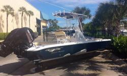 (LOCATION: Ocean Reef Club, Key Largo FL) The Glasstream 260 TE is a no-nonsense, high-quality, center console, fishing machine. She has a large open cockpit with fishing room fore and aft with all the amenities needed for successful fishing. She is