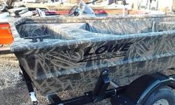 2016 LOWE Roughneck&nbsp; RX17DT&nbsp; ( DELUXE TILLER)&nbsp;&nbsp; FEATURES MOSSY OAK SHADOW GRASS CAMO ON ROUGHLINER COATING, WIRED FOR TROLLING MOTOR AND HAS 1 FOLDING SEAT WITH PEDISTAL.&nbsp;
COMES ON A KARAVAN TARILER WITH FOLDING TONGUE.