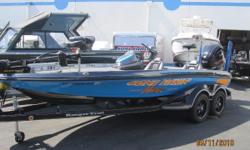 The helm includes speed, tach, fuel, trim, water pressure, temp, and volt gauges. Combined with LowranceÂ®electronics, a Minn KotaÂ®trolling motor, on-board charger, built-in NAV lights, stainless steel compression locks, hydraulic steering, SRS Soft Ride