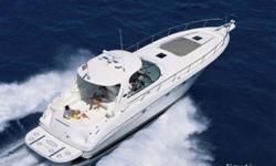 The Sea Ray 460 Sundancer is one of the most popular express cruisers in the market today, from the spacious layout and accommodations, her spacious salon can accommodate family and guests in opulent comfort. The master offers a center island queen sized