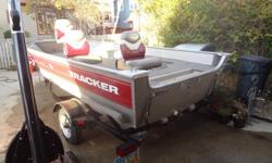 Priced to Sell! If interested message and I can send more pics!15ft Bass Tracker Deep V Aluminum Fishing Boat with Trailer* 2002* In great condition, always stored inside/do have a boat cover to include* 3 pedestal seats* Live well*Electric