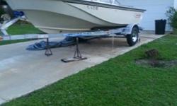 This is a 18 ft Boston Whaler Hull & Trailer .No Motor .No Electronics.Not been bottom painted ,comes with a new bimini top ,Stainless railing ,Floors & Transom are Solid ,Trailer is ready for any type of road trip it has new springs, axle and new tires