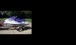 Two 95 kawasaki jet skis terrific condition with double triton aluminum trailor. We had them for 3yrs and had tons of fun. Previous owners including myself have kept these garage stored. Never been kept outside. No cuts in seats(still look like new!).