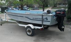 14 ft Alumacraft V14 200025 hp Mercury 2003 hardly used..Spring tune-up by Drantells done.Spartan TrailerNEW! in box MinnKota Endura C2 30 Trolling Motor W/ Battery .. ???? call 507-340-5637Or Best Offer