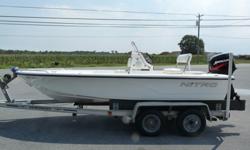 -- Type: Center console -- Engine type: Single outboard -- Length (feet): 18.0 -- Engine make: Mercury -- Primary fuel type: Gas -- Engine model: 50 hp -- Fuel capacity (gallons): 11-20 -- Hull material: FiberglassThe exterior paint is in great condition