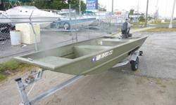 Ready for fishing2007 4 Stroke Suzuki 15 HP engine (Tiller) DF154 Person capacity or 455 lbsSingle axle trailerWelded 14 ft Jon BoatHeavy Gauge 5052 Marine Aluminum HullOne of the finest Used Jon Boats for sale in Tampa bay area.727-848-7715