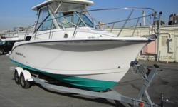 FOUR STROKE POWERED
2502 powered by a Mercury/Yamaha 225hp Four cycle outboard.
Deep water 25' fishing platform setting the standard of innovative design for Ride, Range, and Fishability.
Large cabin with walkaround fore deck access for fishing and boat