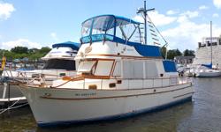 Sally O is a very nice example of a classic/traditional trawler that has been maintained well. She is a loop veteran and ready to do it again, cruise the Great Lakes or beyond. Her 120 hp Ford Lehman engine is one of the most economical engines built,