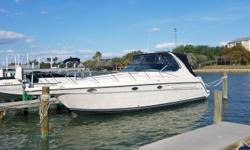 This is a very clean Maxum 3700 SCR with a Queen Centerline Berth, Aft Twin Berths, Spacious Galley and Salon.&nbsp; Only 770 hours on the well maintained engines and low hour generator.&nbsp; The owner is retired Navy and knows how to keep his yacht
