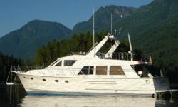 Quality built and well maintained this is a GREAT PILOTHOUSE. With upgraded counter tops, carpet and salon upholstery this vessel shows quite well. Featuring 3 staterooms, 2 complete heads with separate shower stalls each, she features all the comforts of