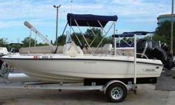 2010 Boston Whaler 18 DAUNTLESS Whaler's 18 Dauntless is by far the safest and finestFamily/Fish Boat on the market.To put it succinctly: The 180 Dauntless does it all. Fishing? Try 10 standard rod holders, a wide aft casting deck, a front console