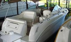 This 2002 Sea Ray 260 Sundancer is in fantastic condition and ready for fall cruiser season. The boat is super clean inside and out and comes with all the amenities of home. It sleeps four people comfortable when docked with ice cold air conditioning. The