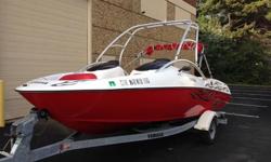 Used Yamaha AR210 jet boat runs great. The motors are very strong & very fast. They have just been serviced & winterized. It was serviced at the beginning and end of every season. The fiberglass hull is spotless. With the wake tower option it is an