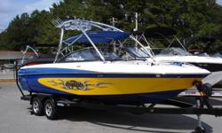This 05 23 foot Malibu is in great condition and loaded. It has every option you can name in a wake boat including tower, tower bimini, tower lights, tower speakers, board rack, dual batteries, bow close off panel, Wedge, built in ballast, perfect pass,
