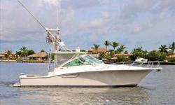 2006 Cabo Yachts 40 EXPRESS Fishy Wishy has just entered the brokerage market as the owner has decided to move up. MAN 800 Common Rail makes this 40 Express cruise to the fishing grounds with little effort. Great option list, electronics, and a boat that