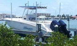 Coastal Marine Center, Inc. 270 Outrage Located in Nokomis, FL.
Call Coastal Marine at 888-459-0227 or email (click to respond) for more information.
One owner boat with twin 200 HP Mercurys with very low hours, trim tabs, spreader lights, front / si