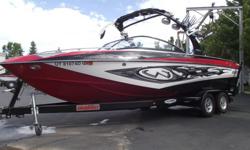 Can you say BIG? This 247 is the largest boat that Malibu sells. This beauty is loaded to the hilt. Boat comes with a tower, 4 tower speakers, 8 tower lights, 2 surf racks, 2 wakeboard racks, bimini, custom tower mirror, docking lights, heater, shower,