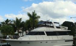 Tosmo is a classic 55' Viking motoryacht in good condition offering a 4 stateroom 3 head layout, full beam master stateroom, internal stairs to the flybridge, walk-in engine room and a 16-21 knot speed range. She would make a great liveaboard or she is
