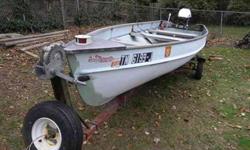16 feet. v-bottom fiberglass fishing boat - 9.5 horsepower johnson - trailer with spare. $550.00 please call 423-667-7392 no texts please may be interested in doing some tradingListing originally posted at