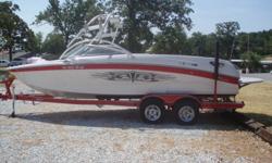 Powered by a 6.0 390 h.p. Pleasurecraft ZR6390 w/78 hours this boat is lake ready! Features include: Full mooring cover, Wakeboard tower with speakers and racks, Extended swim platform with sof-trac, GPS cruise control, LED interior lights, 3 adjustable