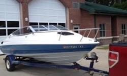 1992 Bayliner Capri 19' cuddy cabin powered by a great running 4.3 Mercruiser engine system. Solid floor, deck seats and cabin seats are all in good condition. FM stereo, CD player, molded in swim platform; the trailer is in good condition and included.