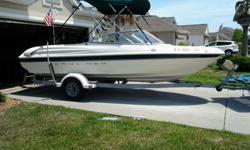 2001 Bayliner Capri inboard/ outboard in excellent condition. Runs great! and used once or twice a year, thus does not have that MANY HOURS on it. Special Features: Anchor , Depth Finders,(Brand New) Stereo & Disc Player, and elephant ears. The boat has