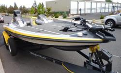 This 2007 Ranger Commanche Z21 Bass Boat is very very clean. It is powered by a Mercury OptiMax Pro XS Fuel Injected 250 HP Motor with ONLY 49 Hours!! It is equipped with a Trophy Plus 4 blade 25 pitch prop, Motorguide Digital 36 Volt Electric Motor, Hot