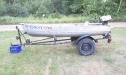 12 foot boat,trailer,motor and oars.