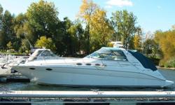 Type of Boat: Power BoatYear: 1997Make: Sea RayModel: 370 SundancerLength: 40.1Hours: 440Fuel Capacity: 275Fuel Type: GasEngine Model: Twin 340 V-driveSleeps how many: 6Number of A/C Units: 2Max Speed (Boat): 32Cruising Speed (Boat): 23Inboard / Outboard