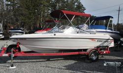 This 2003 Ebbtide Bowrider is in excellent condition inside and out. It comes with a full mooring cover, bimini top, CD stereo, factory trailer with spare and a Volvo 3.0l 4 cylinder motor with 135hp. This is a perfect, inexpensive starter boat to get a