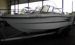 The Boat Yard Inc. 20' Hydra-Sport REDUCED!!! See Will for information: Just reduced from $10,500. 20' Hydra-Sport,duel console,freshwater tank/washdown,live well,fish box,bimini rack,am-fm stero,225 Mariner,tandem Alxe alum trailer,for more details call