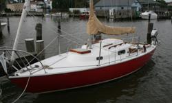 1960 Pearson Electra 22' Sailboat, refurbished 2015. Classic boat in excellent condition. New gelcoat from waterline up, new standing and running rigging, new Harken roller furling, new mainsail, new sunbrella interior cushions, Honda 20B 5HP engine