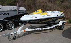 This 2006 15.5 foot Seadoo Sportster 150 just came in today and is in awesome condition inside and out. It has been fully inspected and compression tested. It has not even been washed in the pics below. The boat comes with a factory Seadoo trailer, cd