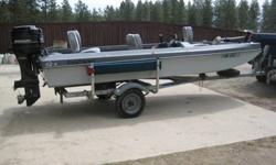 1986 Kinf Fisher fishing boat. 45 hp Mercury Classic 50 with power trim. 25 lb. thrust electric minkota bow mount.Galvanized trailer. Live well. Snap on cover and bemini cover.Spokane 509-466-5858