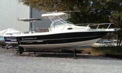2004 23' Caravelle SeaHawk Sport Fisherman. 5.7 Volvo Penta Ocean Drive Series . 280 HP. WA Cuddy with Toilet, sink and stove.
GPS, Fish/Depth Finder, VHF Radio, CD/AM/FM Stereo.
Stainless Steel Pkg which included Rub Rail, drop down cleats, toe rail. One