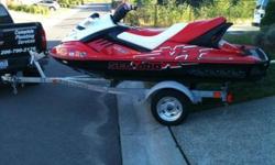We need this money A.S.A.P! That is why we reduced the price!
07 SeaDoo Bombardier RXT Supercharged, 215 Horsepower, 3 seats, only 43 hours.
Intercooled Rotax 4-Tec engine, Closed-loop cooling system + 08 EZ Loader/trailer, 3rd key, 2 persons new water