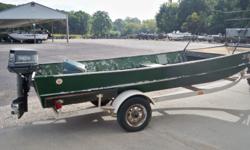 If you are looking for a Inexpensive Gigging Boat, this might be the boat you need.
Optional features: 1961 1648 John Boat 1984 Trailer 1985 25 hp Electric Start Yamaha
Stock number: CON 025