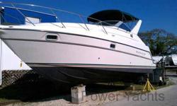 Only 30 Hours on re-built engine and drive.
Maxum is well known for providing very comfortable and affordable cruisers and this 2700 Sun Cruiser is no exception. With comfortable berthing for four, six in a pinch, and a very spacious food preparation area