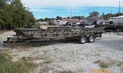 2016 Sea Ark 2472FX Deluxe on a B&M trailer with a 150hp Suzuki. The boat has a 28 gallon built in fuel tank, Water Oak Camo, Tan Gatorhide, Captain seats with a passenger side console, 2 gun boxes with backrest's, Sea Star hydraulic steering, CMC jack