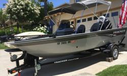 2008 Tracker PRO GUIDE V16 SC 16 Feet Long Grey Interior And Exterior Anchor Included Like New Condition 75 Hp Mercury 4-Stroke EFI Swing Away Tongue Trailer Cover Bimini Top Lowrance X-37 Mini Kota 70lb Pd Us Upgrades & Extras Located in Trabuco Canyon